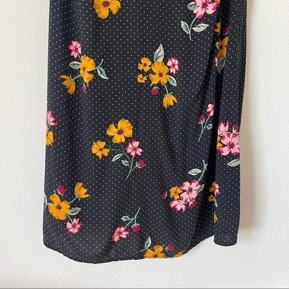 Old Navy Maternity Black Floral Polka Dot Midi Dress S - Picture 3 of 9